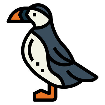 recommend clip art: puffin filled outline icon style
