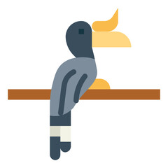 hornbill flat icon style © smalllike