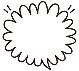 シンプルな吹き出し　嬉しい　イラスト素材
