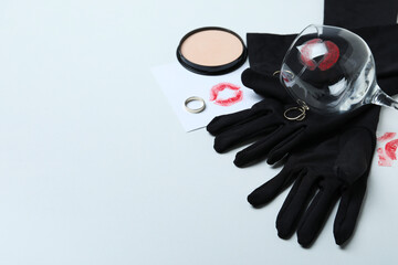 Concept of romantic love letter, space for text