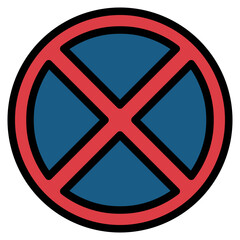 No stopping filled outline icon style