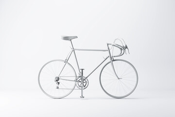 Fototapeta na wymiar 3D graphic modern bicycle isolated on white background. 3D rendering