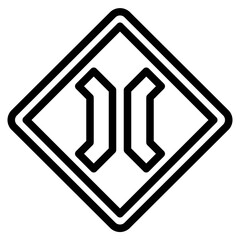 narrow bridge line icon style