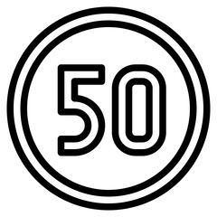 no overtaking line icon style