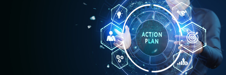 Fototapeta premium Business, Technology, Internet and network concept. Concept meaning proposed strategy or course of actions for certain time.