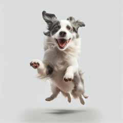Happy Dog Jumping & Smiling - Generative AI	
