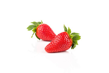 Red ripe strawberry fruits