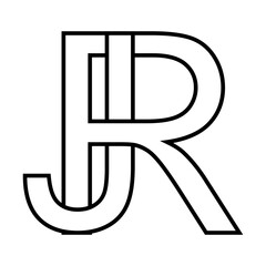 Logo sign rj jr icon double letters logotype r j - obrazy, fototapety, plakaty