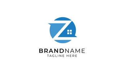 Letter Z real estate house logo icon design template