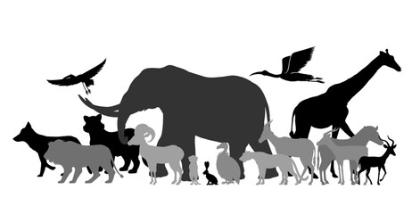 animal silhouette banner scene