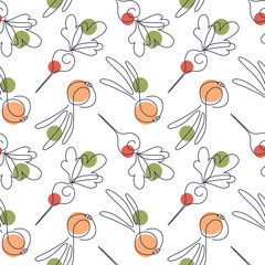 Vector abstract healthy food pattern with onion and radish. Line art vegetables wallpaper.