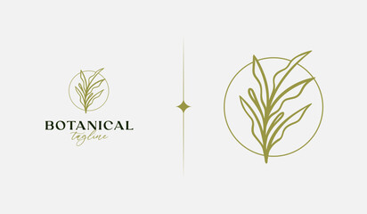 Leaf Flower Tree monoline. Universal creative premium symbol. Vector sign icon logo template. Vector illustration