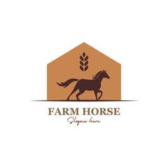Horse silhouette for vintage retro western country farm farm logo design