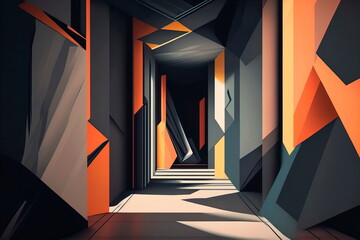 Bold minimalism with large geometric shapes Generative AI