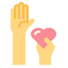 Obraz premium hands up flat icon style