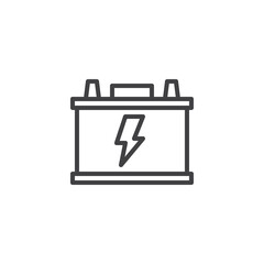 Car battery line icon