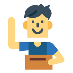 volunteer flat icon style