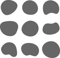 ゆるいフレームセット　抽象的　シェイプ  黒