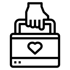 first aid kit line icon style