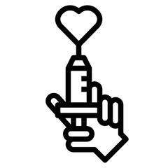syringe line icon style
