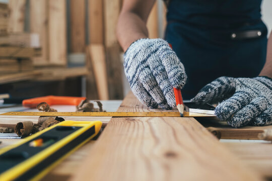 DIY woodwork and furniture making concept.