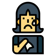 grief filled outline icon style