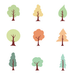 Isolated of trees on the white background. Vector EPS 10.
