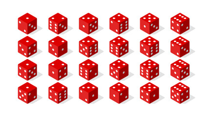 red dice on black background