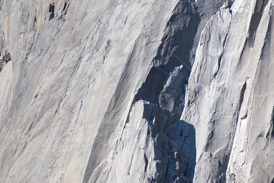 climbers on el Cap Tower climbing big wall granite on El Capitan