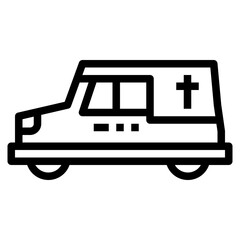 hearse line icon style