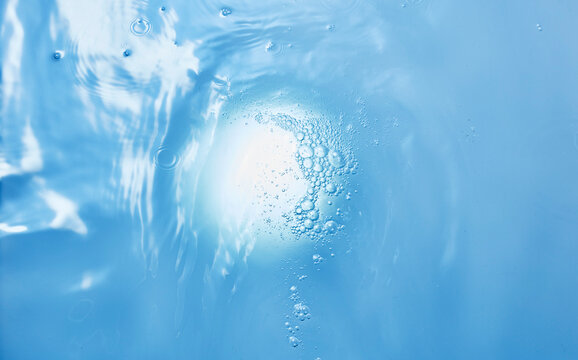 Surface of clean blue water