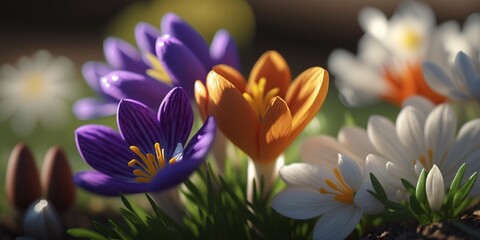 Fototapeta premium Beautiful Flowers background. Created by Generative Ai
