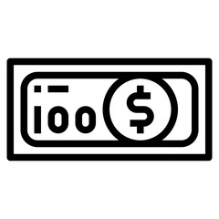 dollar line icon style