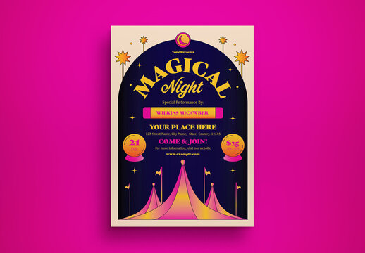 Navy Gradient Magical Night Flyer Layout