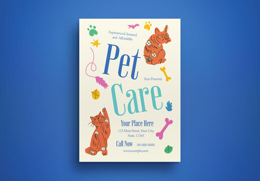 Orange Doodle Pet Care Flyer Layout