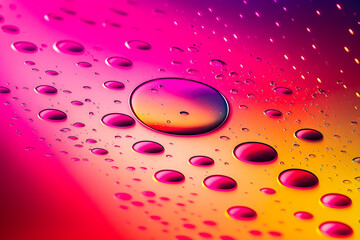Arrière plan coloré avec gouttes d'eau sur surface - Générative IA