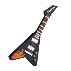 electric guitar 3D Icon