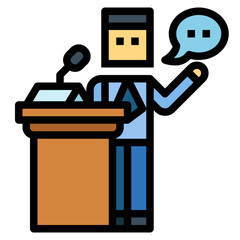 talk filled outline icon style