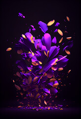Fototapeta na wymiar Trendy levitation of flowers and petals. Spring concept background. Generated Ai.