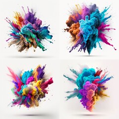 Abstract Colorful Smoke explode, Striking Colorful Smoke Explosion  Created with Generative AI technology