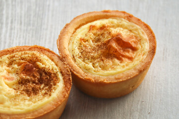 Homemade milk tart pastries, melk tert.