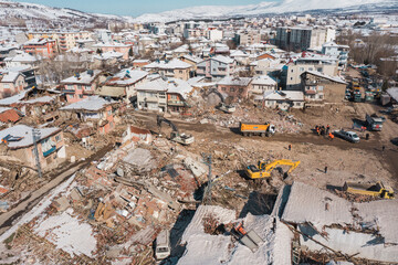 Turkey Earthquake Debris Malatya City