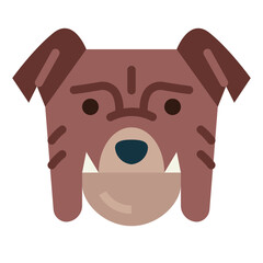 Bulldog flat icon style