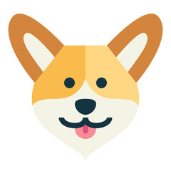 Corgi flat icon style