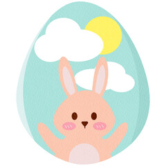 Easter Egg Rabbit Cloud Sun Paper Texture