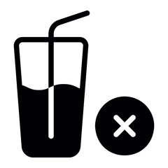 Obraz premium no drinks glyph icon