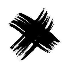 Black brush cross symbol