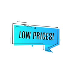 Low price. Low prices banner template. Symbol or emblem for an advertising campaign at retail on the day of purchase. Flat Vector illustration.
