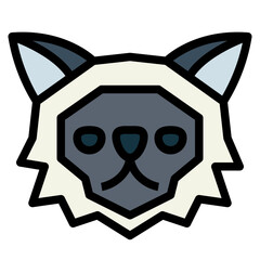 Himalayan Cat filled outline icon style