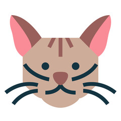 Singapura Cat flat icon style